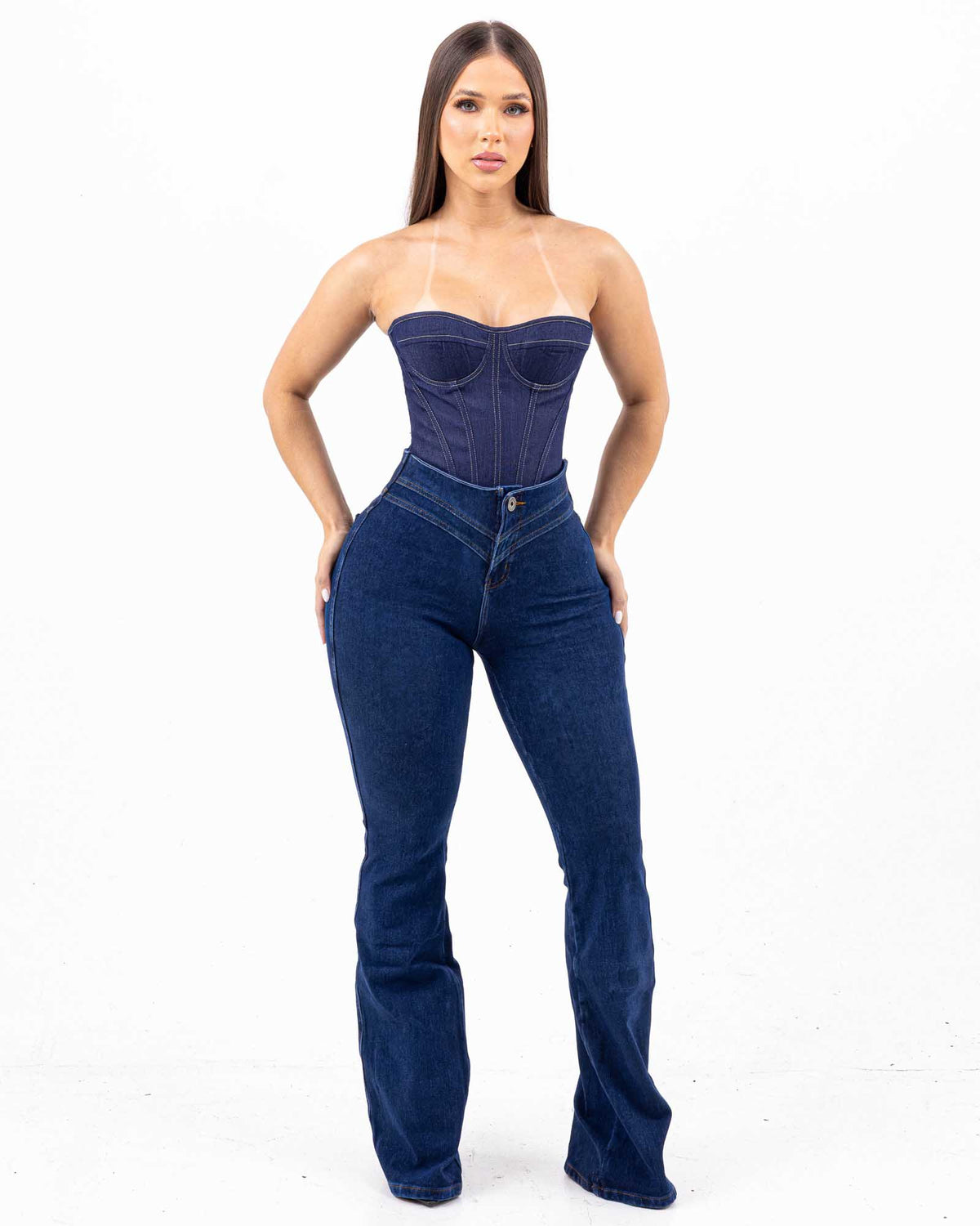 LIPOJEANS CURVELINE — Water-Repellent Flare Jeans | Limited Edition - Navy Blue