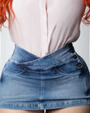 LIPO FALDA SHORT – Azul lavado claro