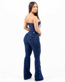 LIPOJEANS CURVELINE — Jeans acampanados repelentes al agua | Edición limitada - Azul marino