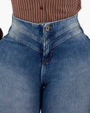 LIPOJEANS CURVELINE — Jeans acampanados repelentes al agua | Edición limitada - Azul Beige