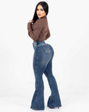 LIPOJEANS CURVELINE — Jeans acampanados repelentes al agua | Edición limitada - Azul Beige