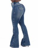 LIPOJEANS CURVELINE — Jeans acampanados repelentes al agua | Edición limitada - Azul Beige