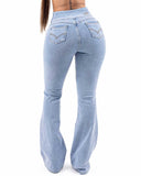 LIPOJEANS CURVELINE — Water-Repellent Flare Jeans | Limited Edition - Ice Wash