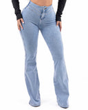 LIPOJEANS CURVELINE — Water-Repellent Flare Jeans | Limited Edition - Ice Wash