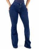 LIPOJEANS CURVELINE — Jeans acampanados repelentes al agua | Edición limitada - Azul marino