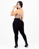 LIPOJEANS Sculpting High-Waisted Skinny Jeans – Black Denim