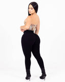 LIPOJEANS Sculpting High-Waisted Skinny Jeans – Black Denim