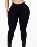 LIPOJEANS Sculpting High-Waisted Skinny Jeans – Black Denim